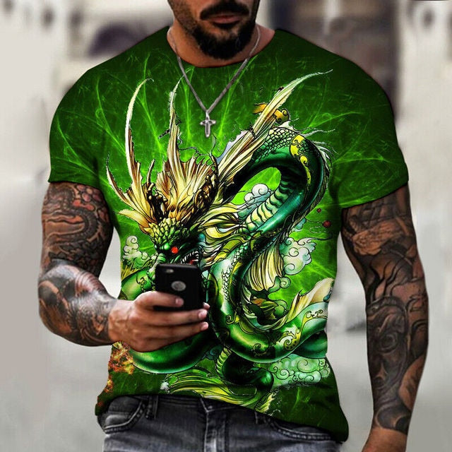 Mens Chinese Dragon Graphic 3D Rose’Mon Retail