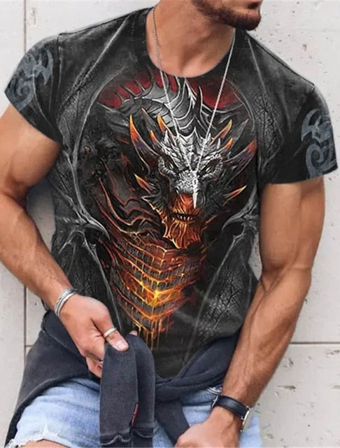 Mens Chinese Dragon Graphic 3D Rose’Mon Retail