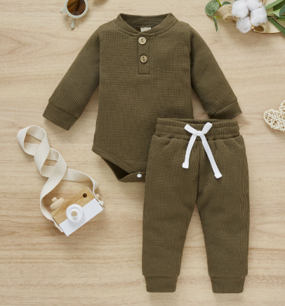 2Pcs Suit Infant Long Sleeve Romper