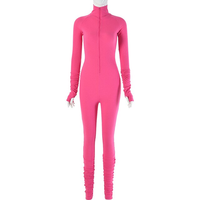 Turtleneck Gloved Sleeve Jumpsuits Rose’Mon Retail