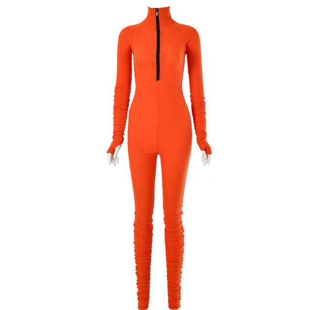 Turtleneck Gloved Sleeve Jumpsuits Rose’Mon Retail