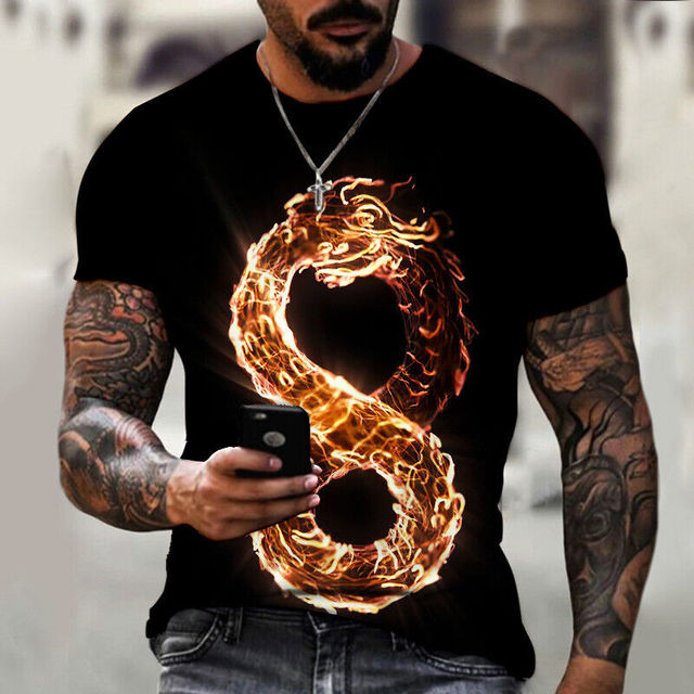 Mens Chinese Dragon Graphic 3D Rose’Mon Retail