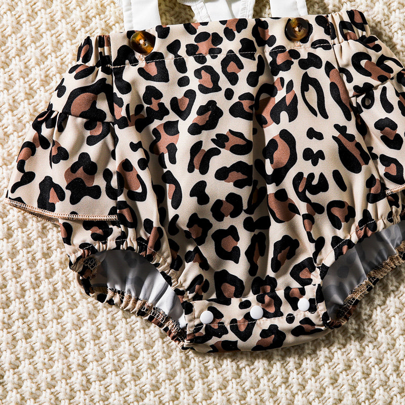 Leopard Print Cutout Square Neck Romper Trendsi