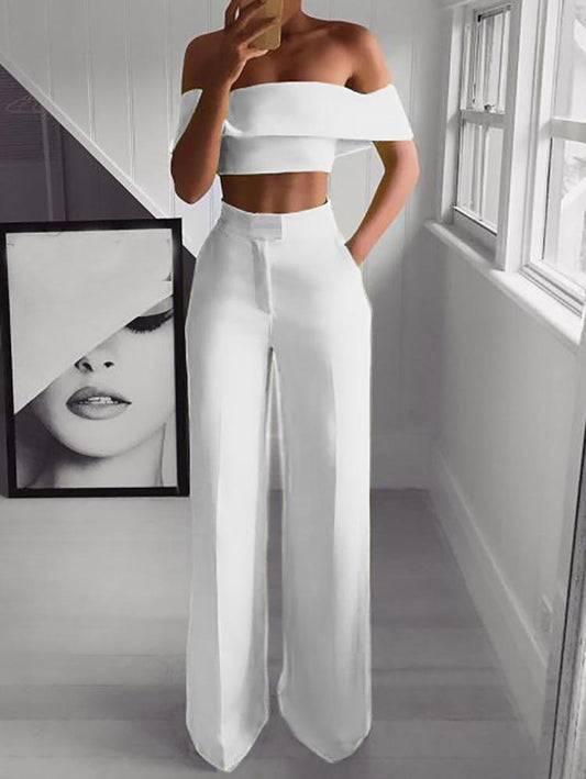 Cropped Top + Long Trousers Set Rose’Mon Retail