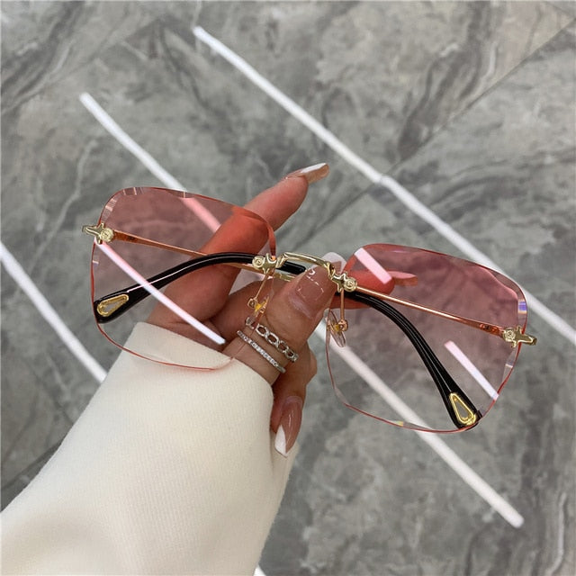 Vintage Clip Frameless UV Sunglasses - Rose’Mon Retail