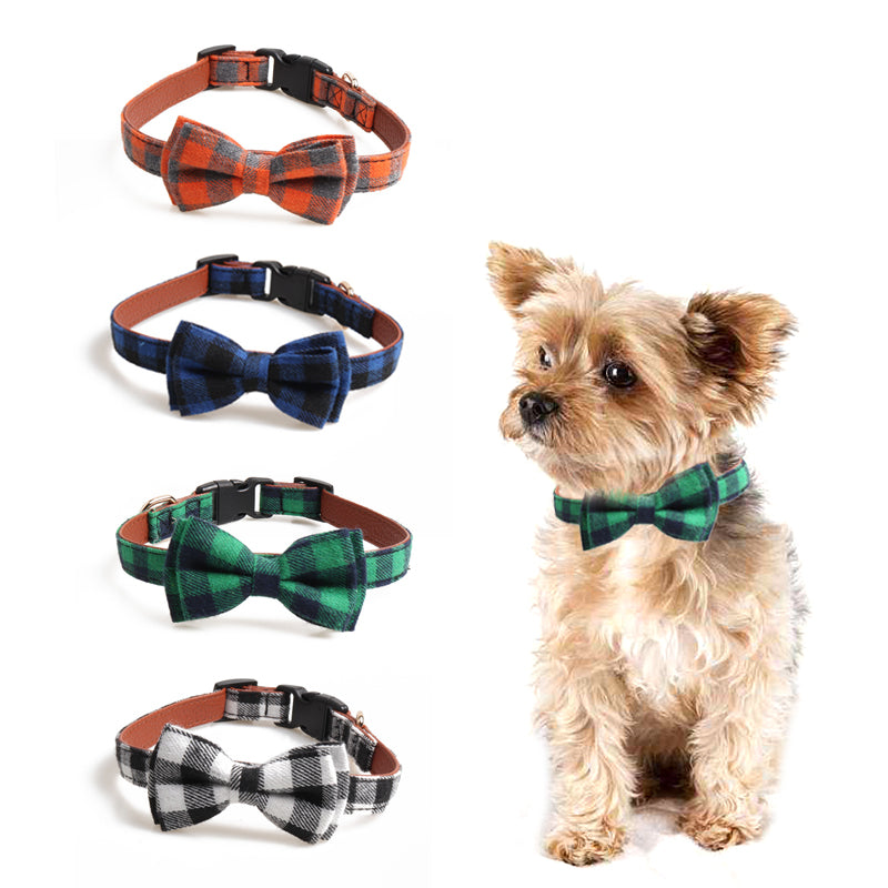 Plaid Bowknot Pet Necklace - Rose’Mon Retail