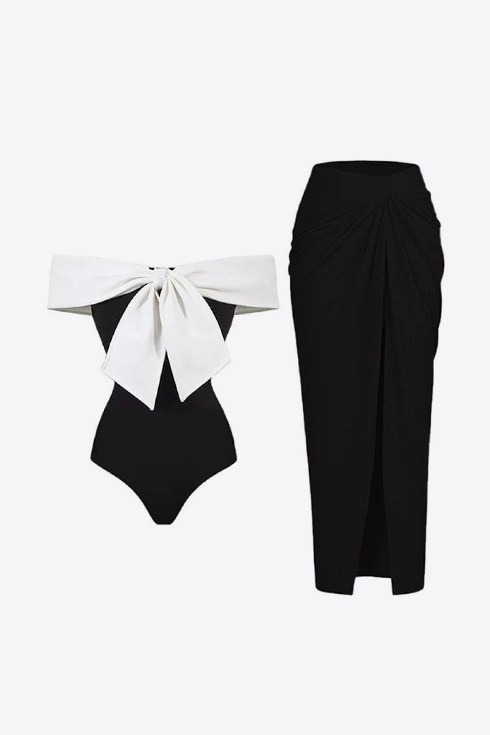 Contrast Bow Detail Two-Piece Swim Set Trendsi