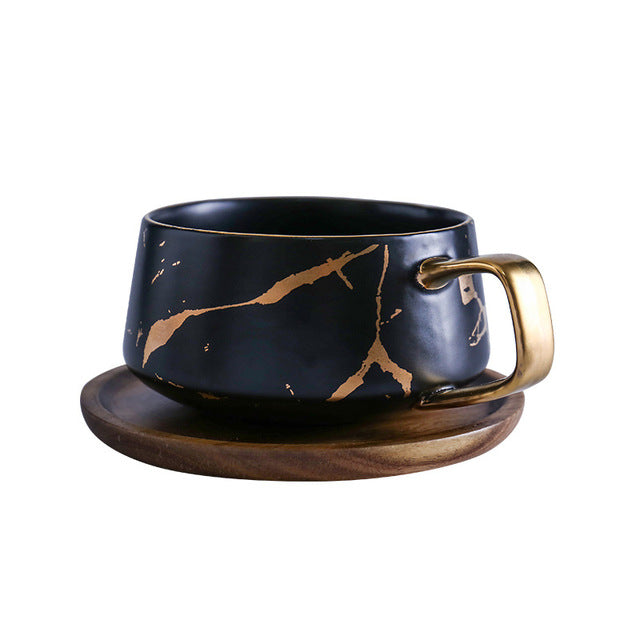 Coffee Mugs Marble Gold Inlay Rosemond's Retail