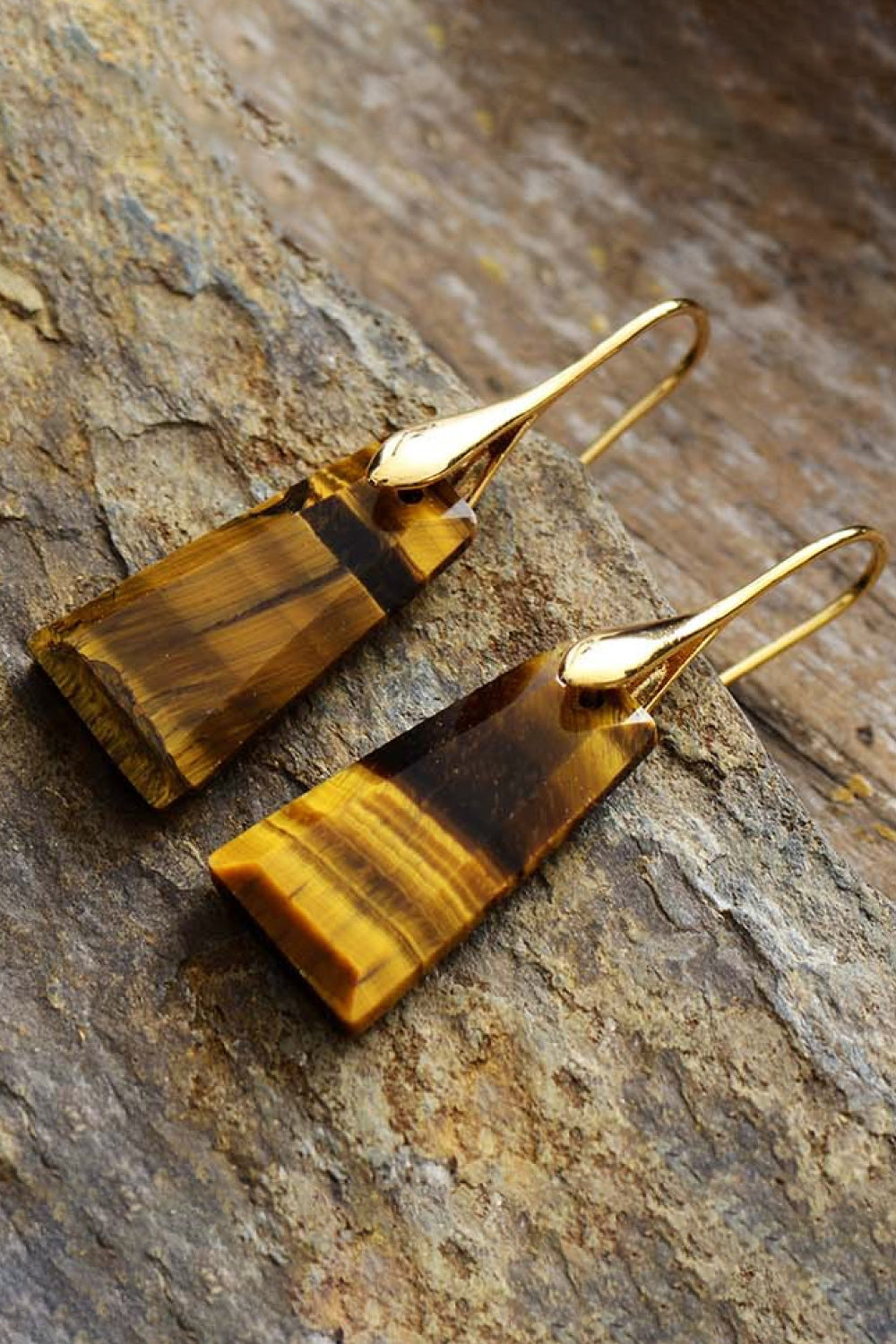 Handmade Geometrical Shape Natural Stone Dangle Earrings Trendsi