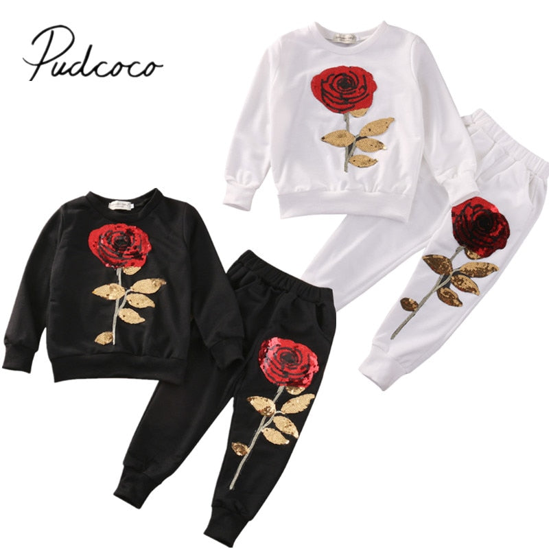 Fashion Girls Kids Rose Flower Outfits Rosemond's Retail