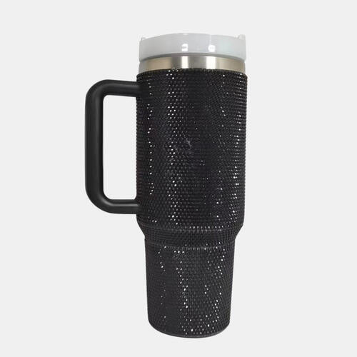 Rhinestone Stainless Steel Tumbler with Straw Trendsi