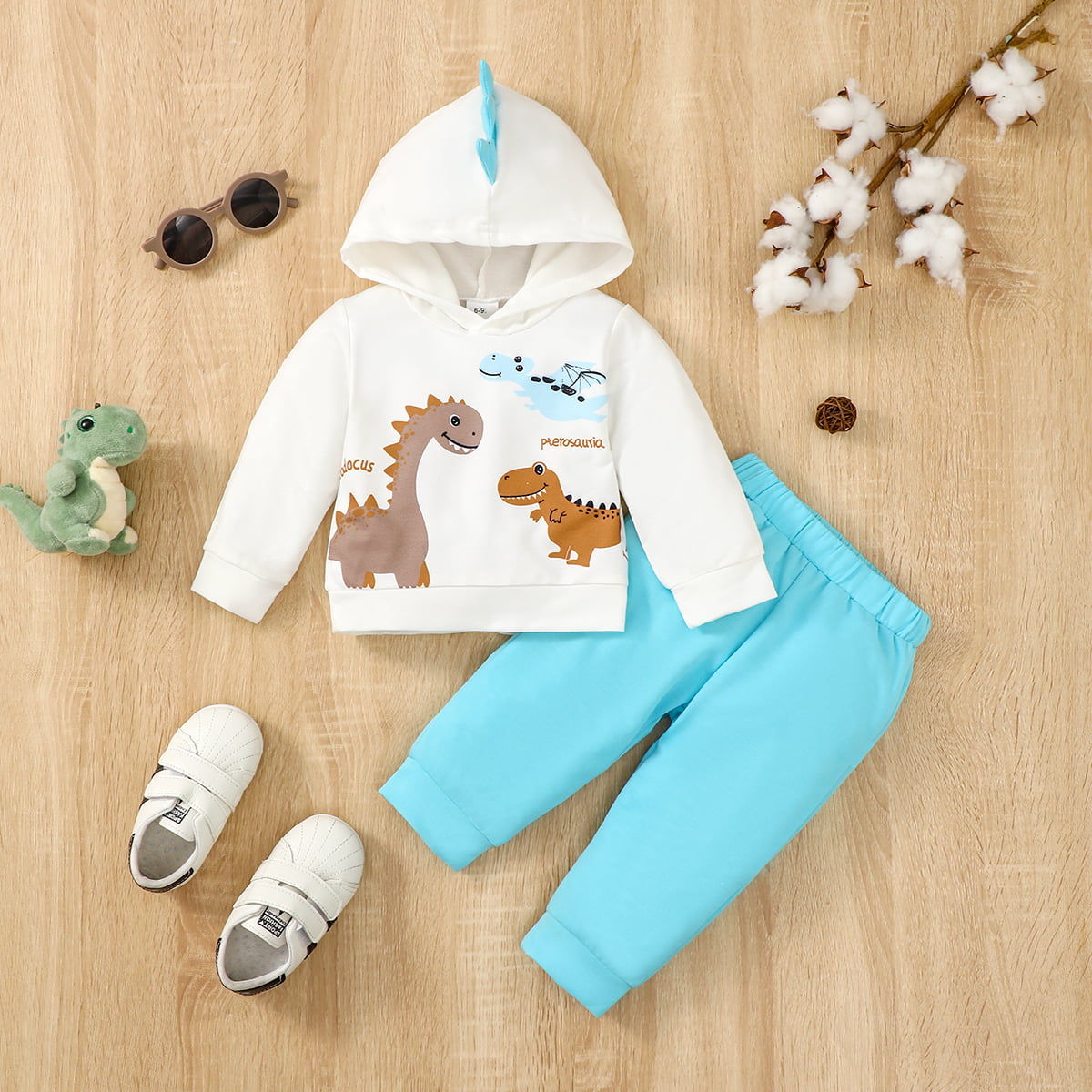 Dinosaur Graphic Hoodie and Pants Set Trendsi