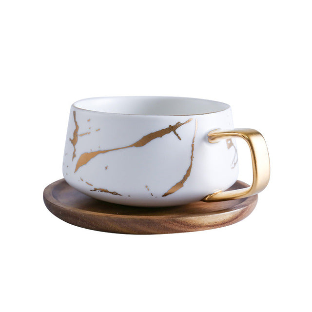 Coffee Mugs Marble Gold Inlay Rosemond's Retail