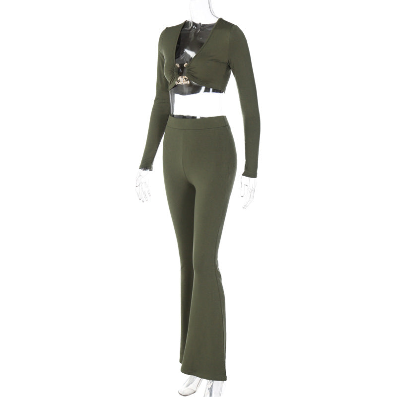 Ribbed Flare Pants Set Rosemond's Retail