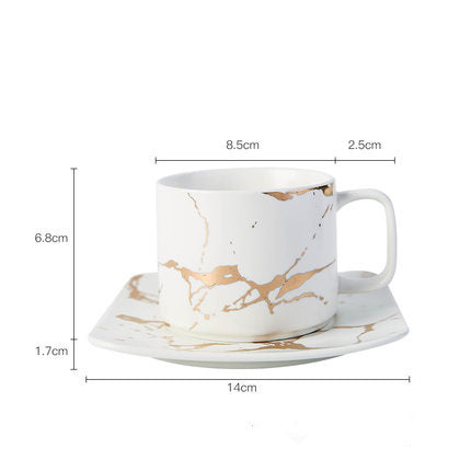 Coffee Mugs Marble Gold Inlay Rosemond's Retail