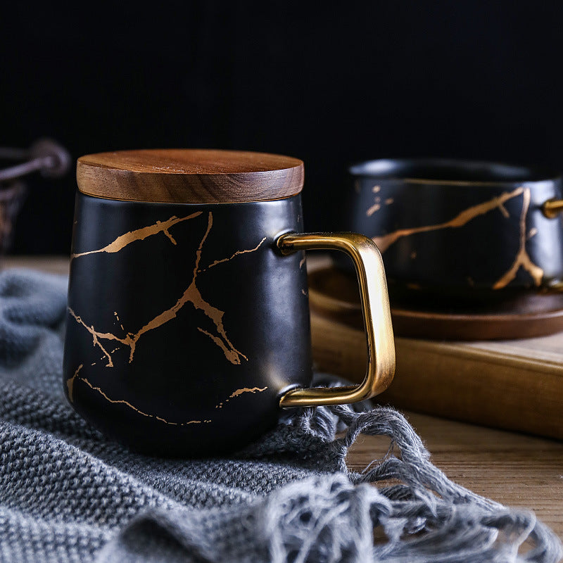 Coffee Mugs Marble Gold Inlay Rosemond's Retail