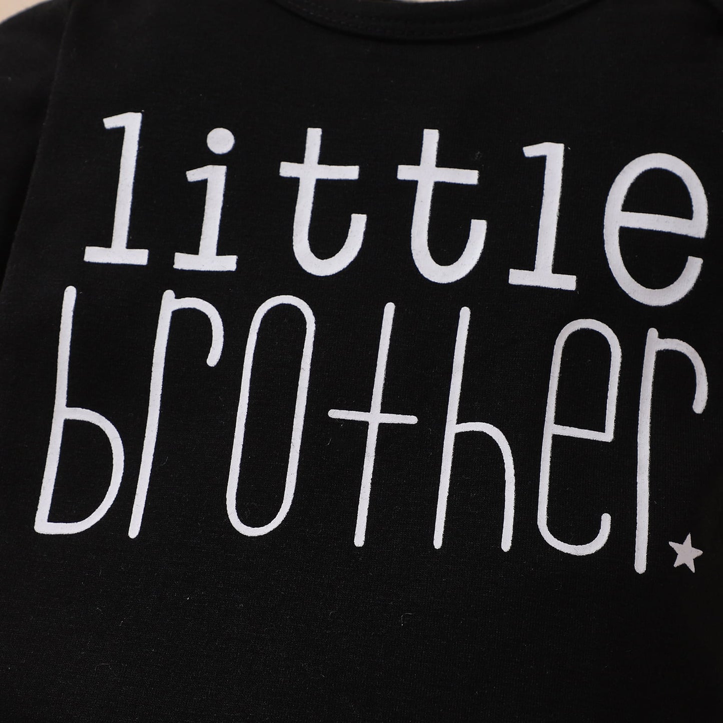 Baby LITTLE BROTHER Graphic Bodysuit and Printed Joggers Set Trendsi