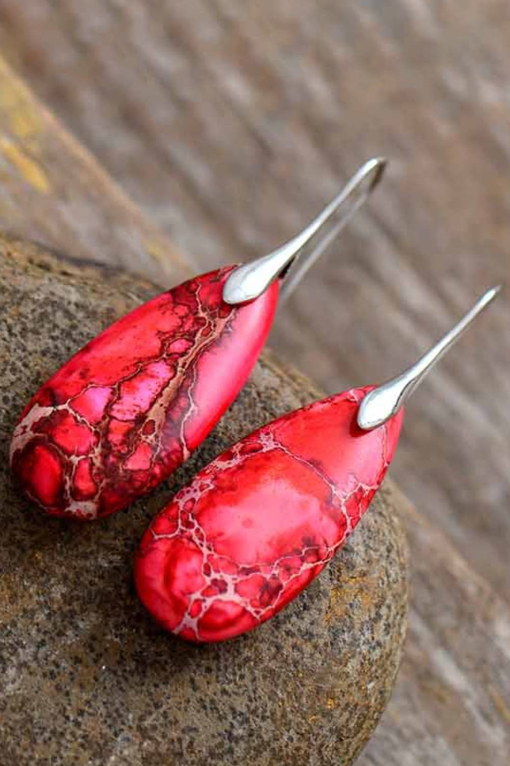 Handmade Teardrop Shape Natural Stone Dangle Earrings Trendsi