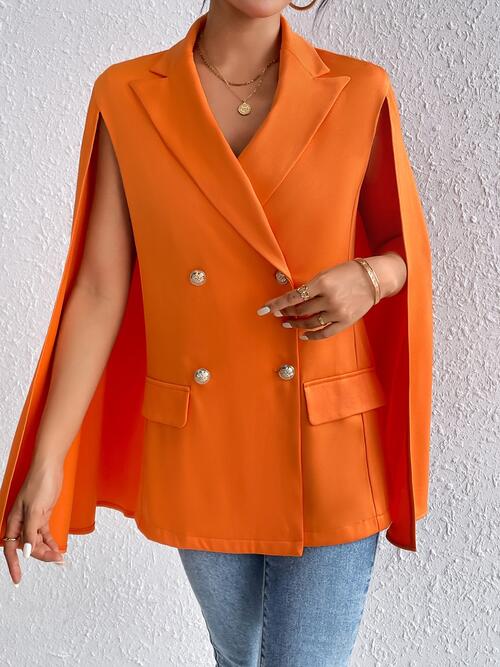 Button Up Cape Sleeve Blazer Trendsi