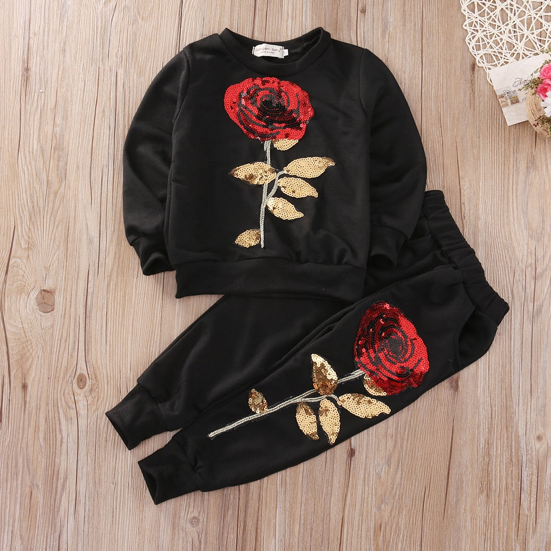 Fashion Girls Kids Rose Flower Outfits Rosemond's Retail