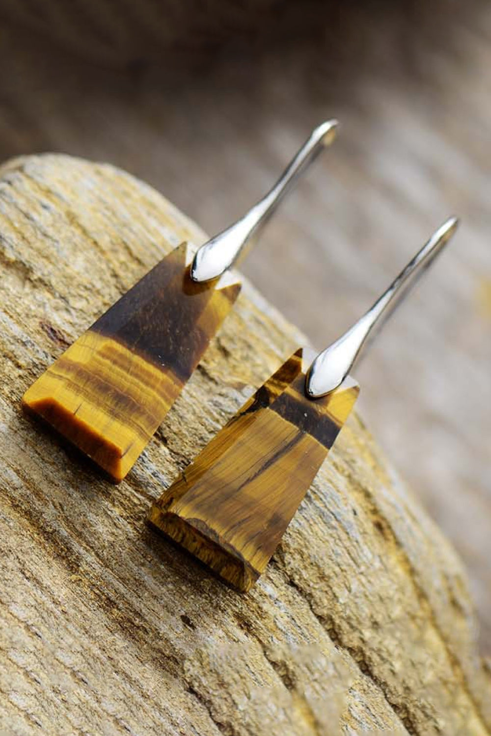 Handmade Geometrical Shape Natural Stone Dangle Earrings Trendsi