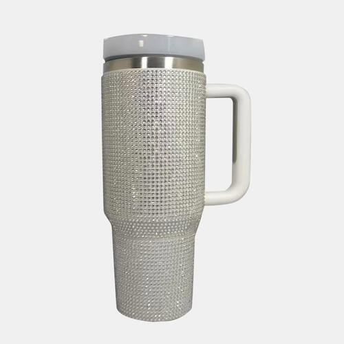 Rhinestone Stainless Steel Tumbler with Straw Trendsi