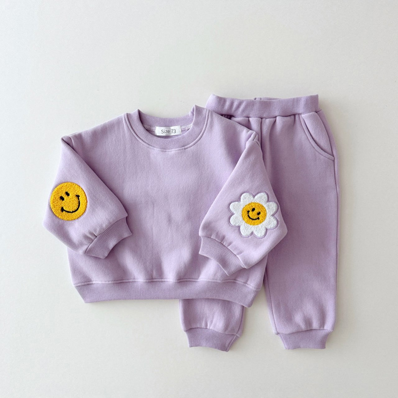 Warm Baby Girl Boy Clothes Set Embroidery Thicken Fleece Sweatshirt + Pant Baby Boy Tracksuit Toddler Girl Clothes Korea