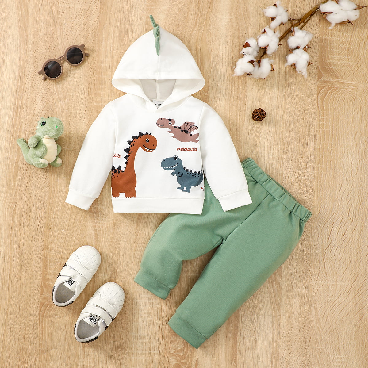 Dinosaur Graphic Hoodie and Pants Set Trendsi