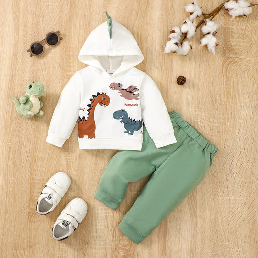 Dinosaur Graphic Hoodie and Pants Set Trendsi