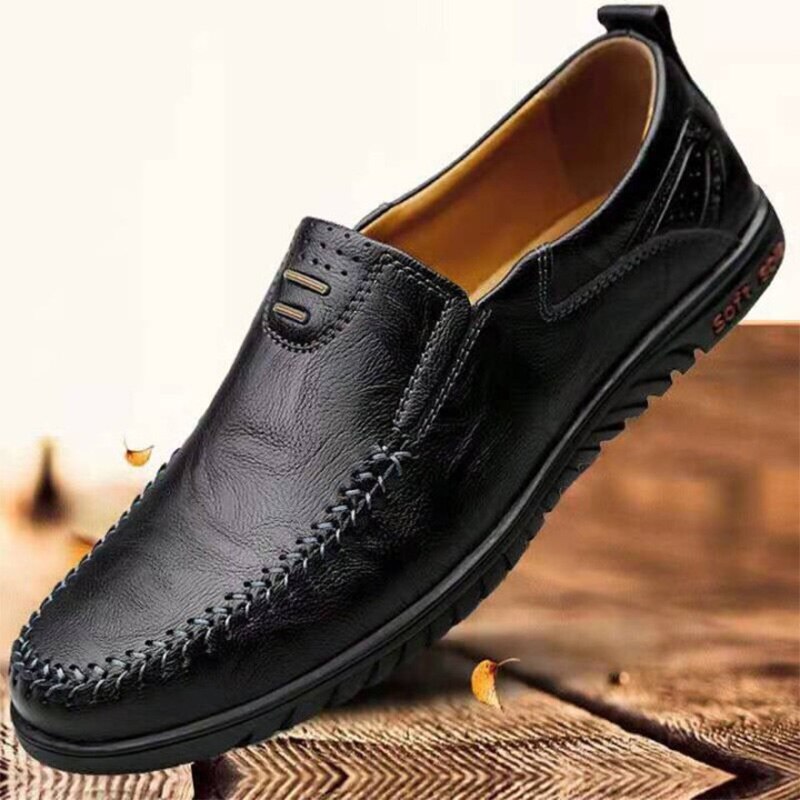 Casual Shoes Luxury Brand Casual Slip on Formal Loafers Men Moccasins Italian Black Male Driving Shoes Rose’Mon Retail