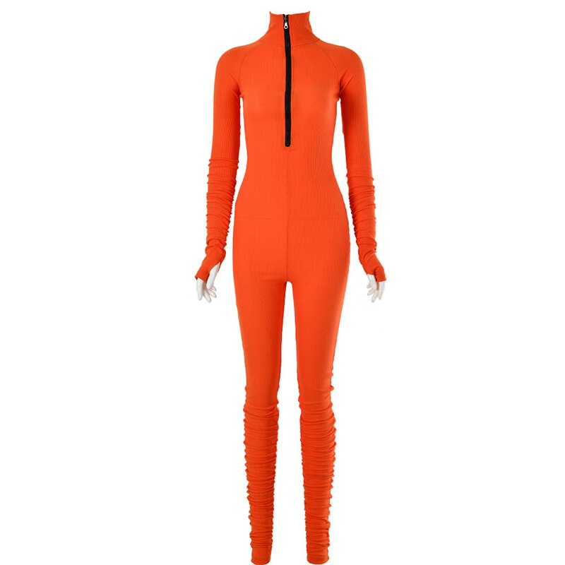 Turtleneck Gloved Sleeve Jumpsuits Rose’Mon Retail