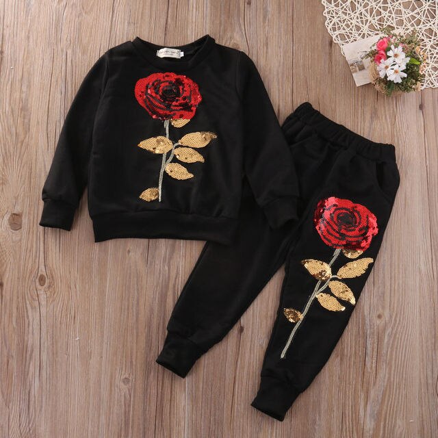 Fashion Girls Kids Rose Flower Outfits Rosemond's Retail