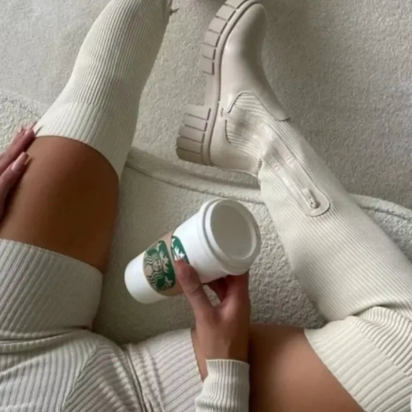 Thigh High Stretch Knit Boots - Rose’Mon Retail