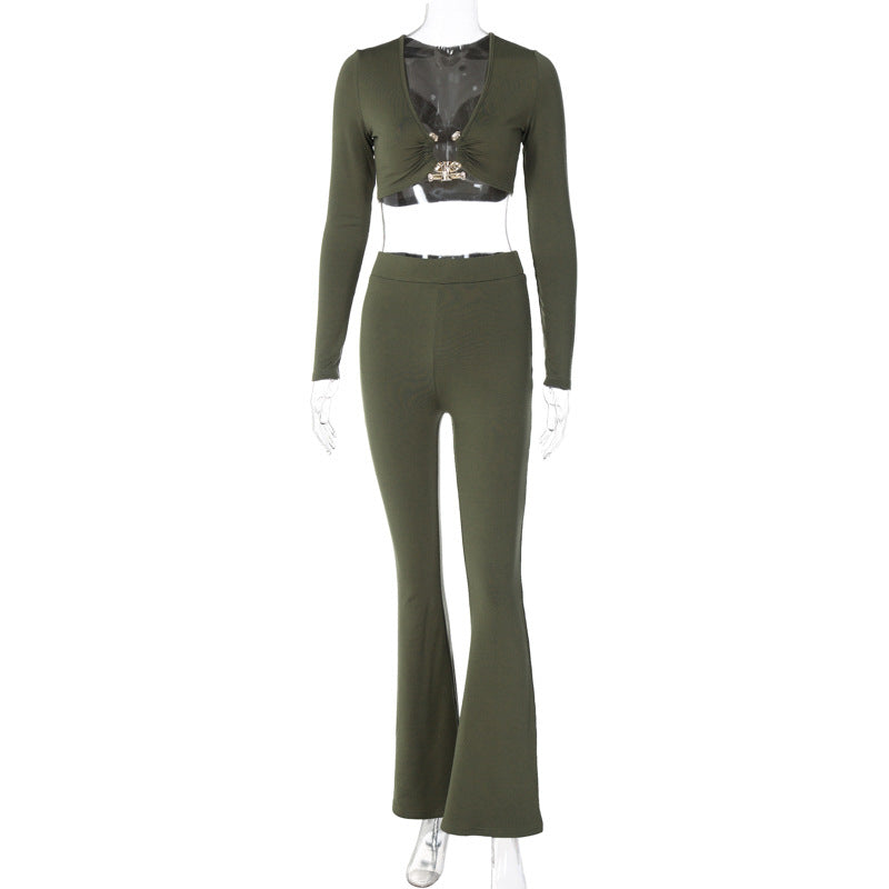 Ribbed Flare Pants Set Rosemond's Retail