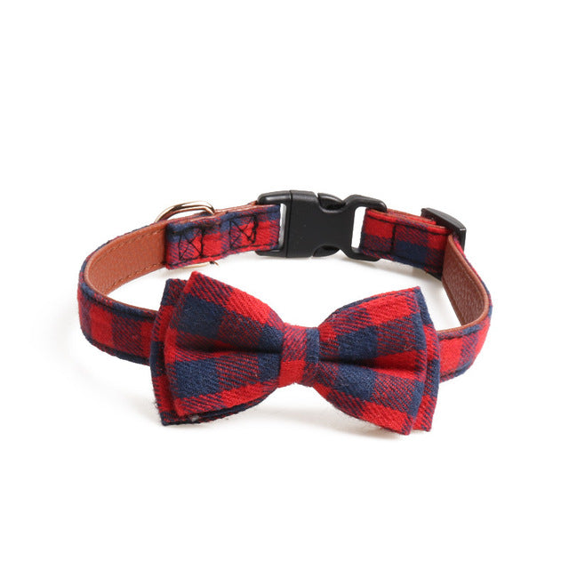 Plaid Bowknot Pet Necklace - Rose’Mon Retail