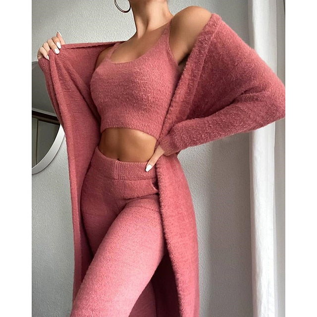 Cardigan Trousers Pajama Set - Rose’Mon Retail