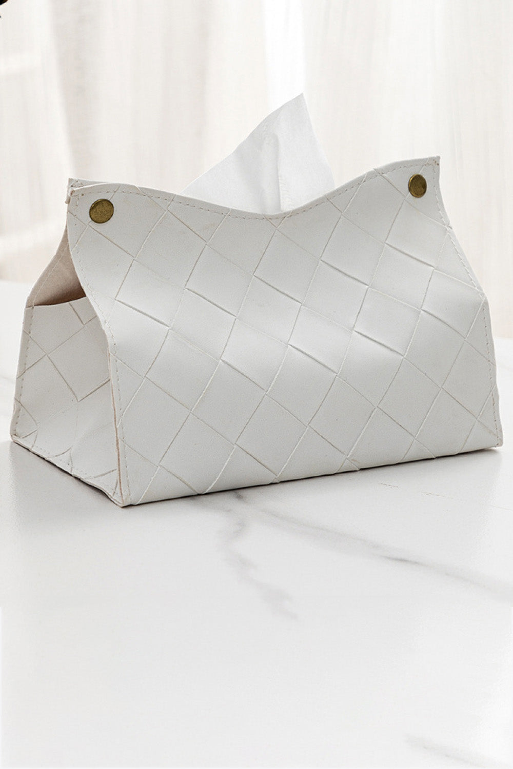 2-Pack Woven PU Tissue Box Covers Trendsi