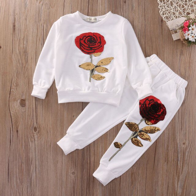 Fashion Girls Kids Rose Flower Outfits Rosemond's Retail