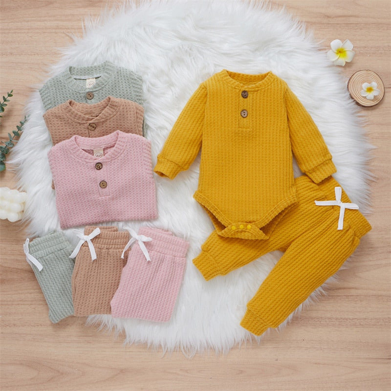 2Pcs Suit Infant Long Sleeve Romper