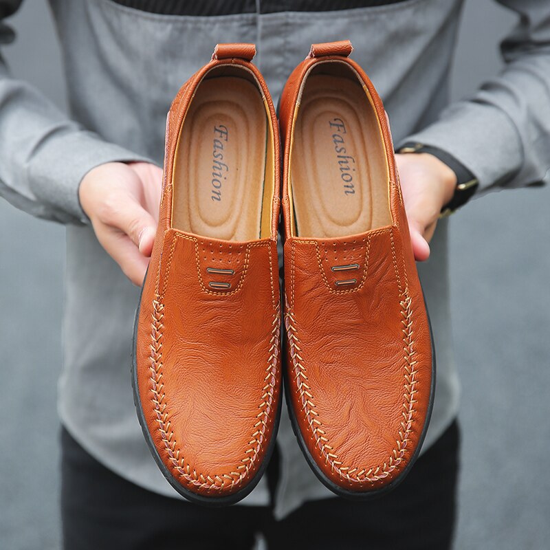 Casual Shoes Luxury Brand Casual Slip on Formal Loafers Men Moccasins Italian Black Male Driving Shoes Rose’Mon Retail