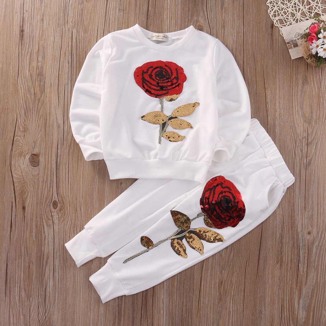 Fashion Girls Kids Rose Flower Outfits Rosemond's Retail