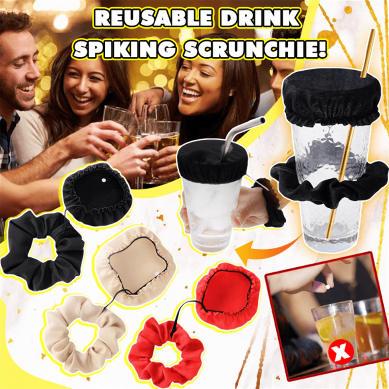 Drink Cover Scrunchie Rose’Mon Retail