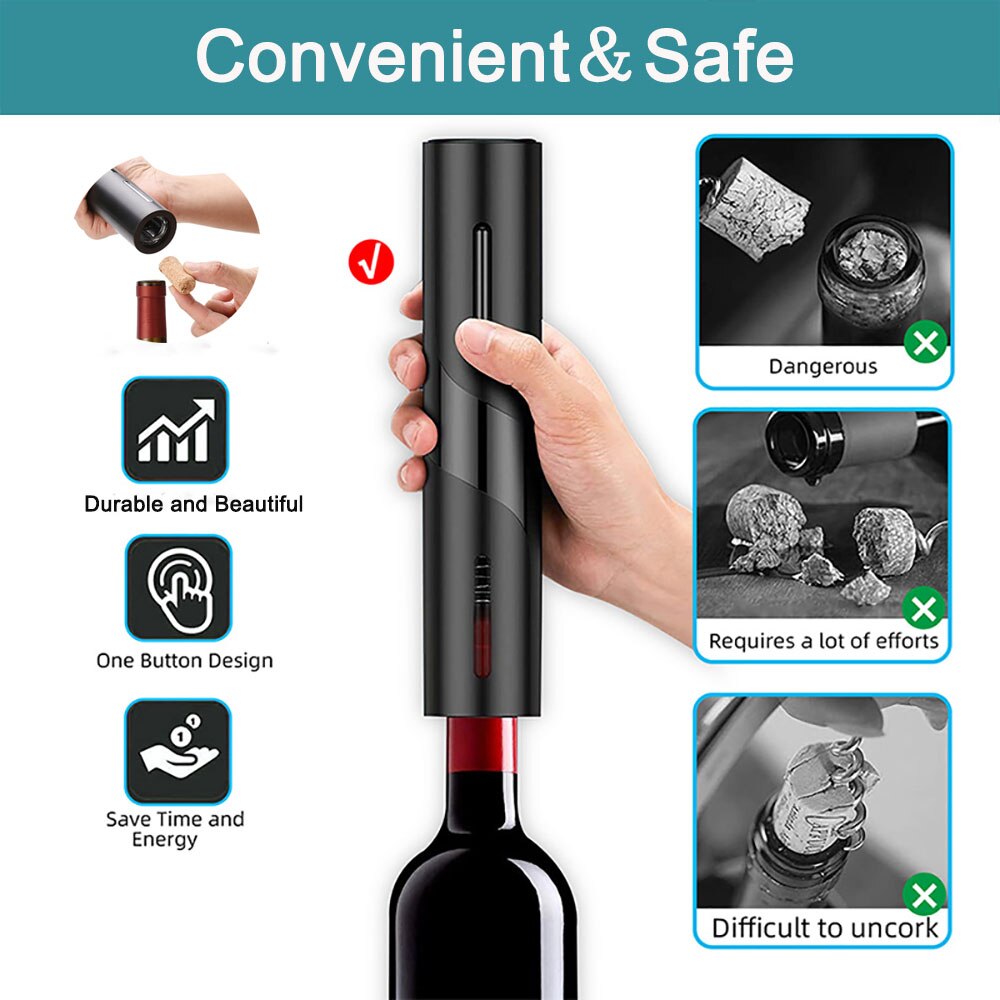 One-click Electric Wine Bottle Opener Rose’Mon Retail