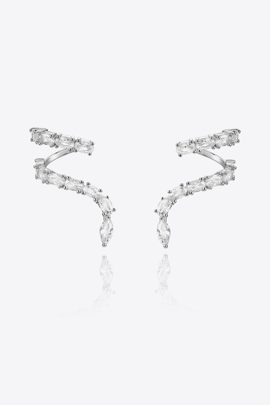 Zircon 925 Sterling Silver Earrings Trendsi