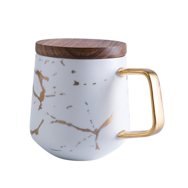 Coffee Mugs Marble Gold Inlay Rosemond's Retail