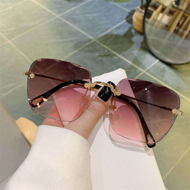 Vintage Clip Frameless UV Sunglasses - Rose’Mon Retail