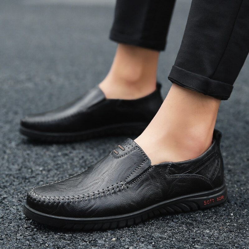 Casual Shoes Luxury Brand Casual Slip on Formal Loafers Men Moccasins Italian Black Male Driving Shoes Rose’Mon Retail