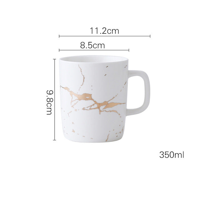 Coffee Mugs Marble Gold Inlay Rosemond's Retail