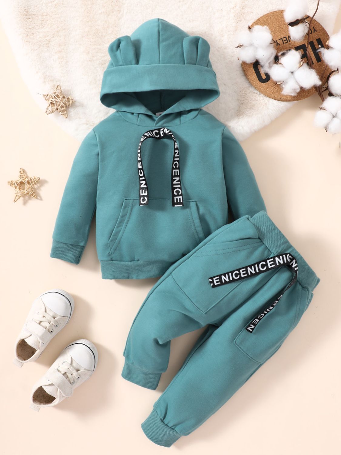 Kids Long Sleeve Hoodie and Joggers Set Trendsi