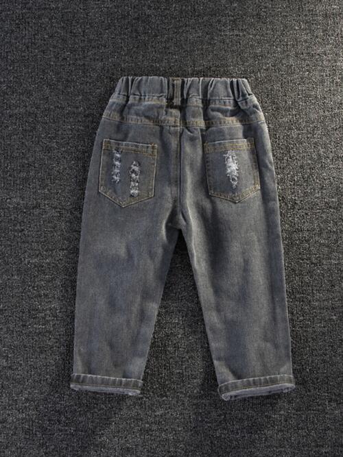 Distressed Elastic Waist Pants Trendsi